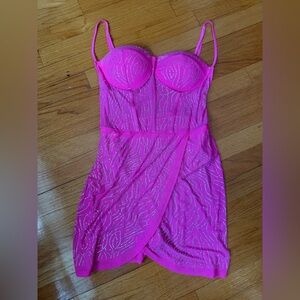 Elegant Pink Sheer Nightdress